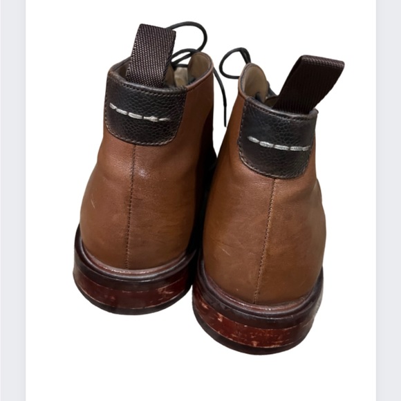 NORDSTROM MENS SHOP Leather Lace Up Ankle Chukka Boots Brown SIZE 12 - Picture 5 of 6
